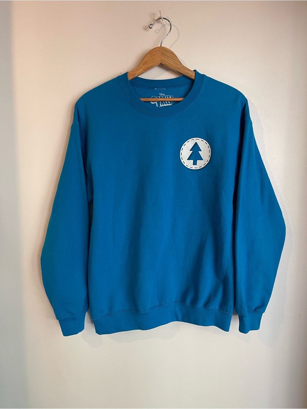 Disney Gravity Falls Blue Pine Tree Graphic Crewneck Sweatshirt Size Medium